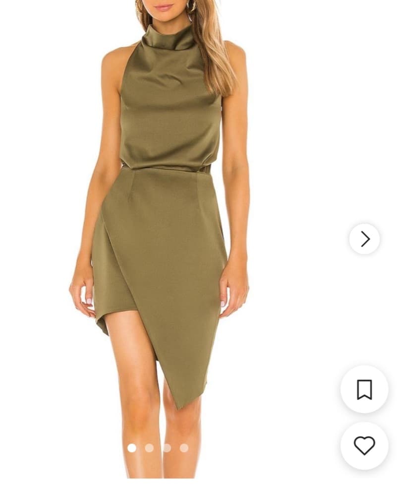 Khaki Green Cocktail Dress - Image 1