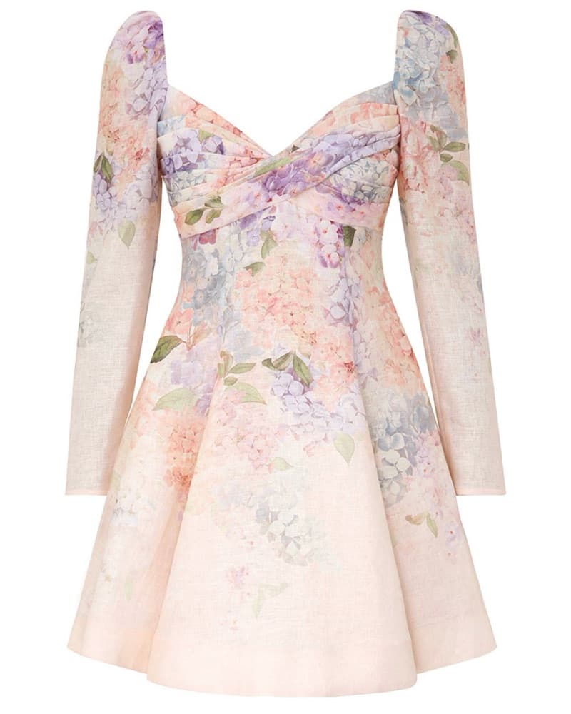 ZIMMERMANN Floral Puff Sleeve Mini Dress - Image 1