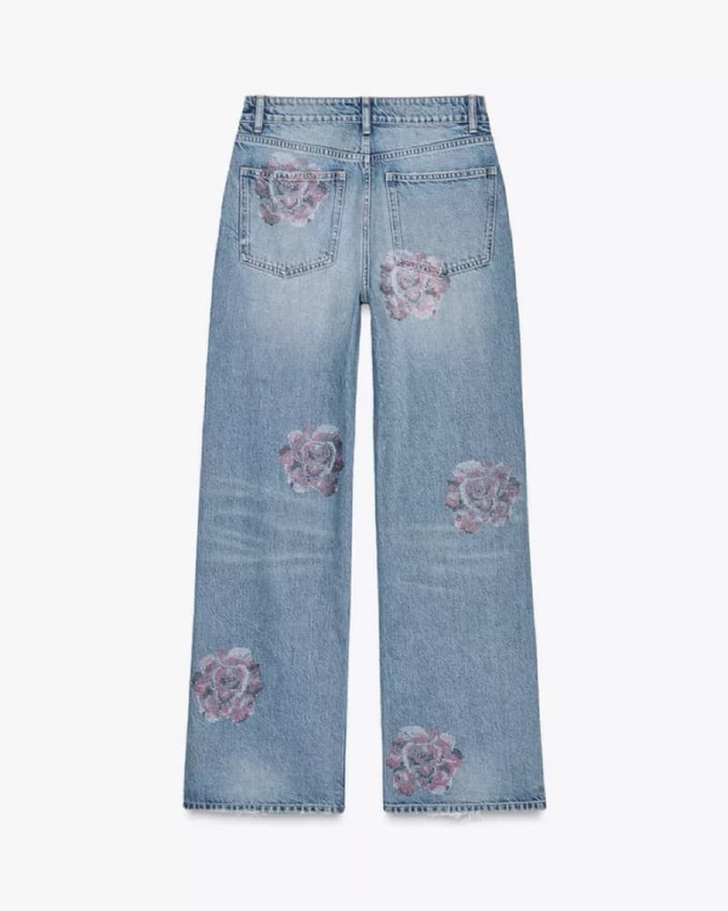 Jeans With Bejewled Roses  - Image 2