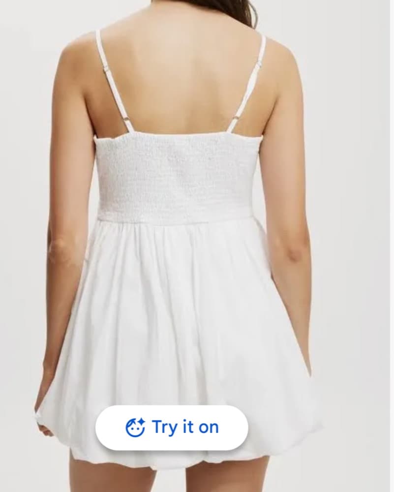White Drop Waist Mini bubble Dress  - Image 2
