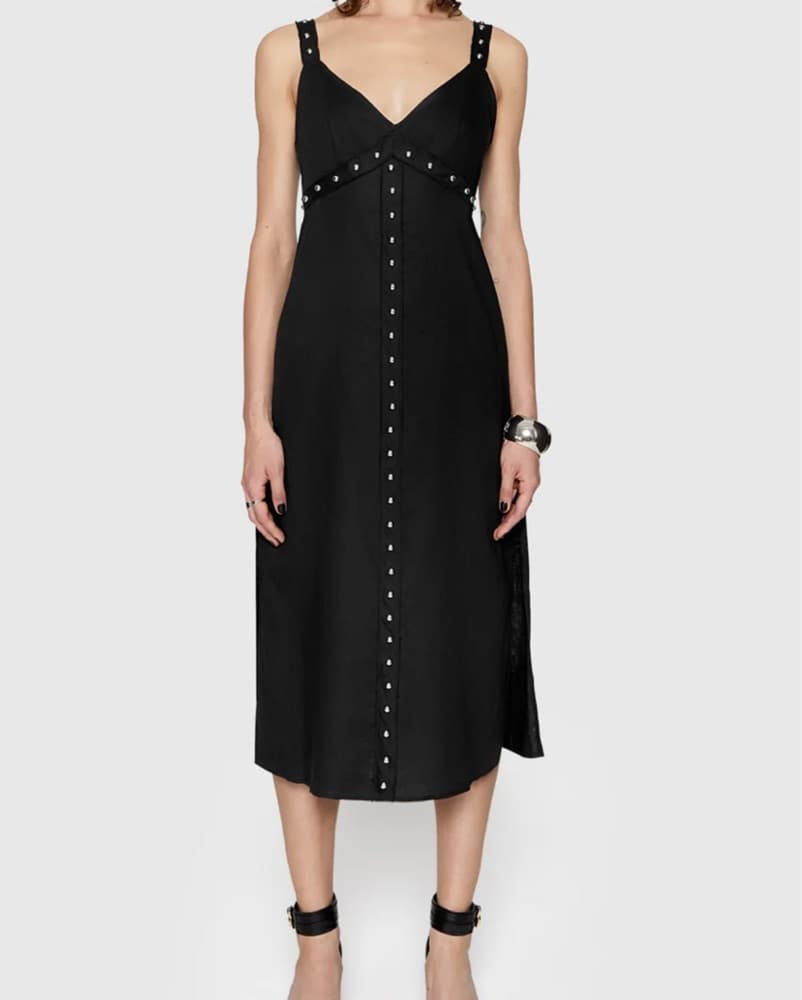 Studded Black Midi Dress - Image 1