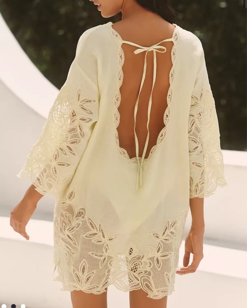 Anthropologie Lace Mini T-shirt Dress - Image 2