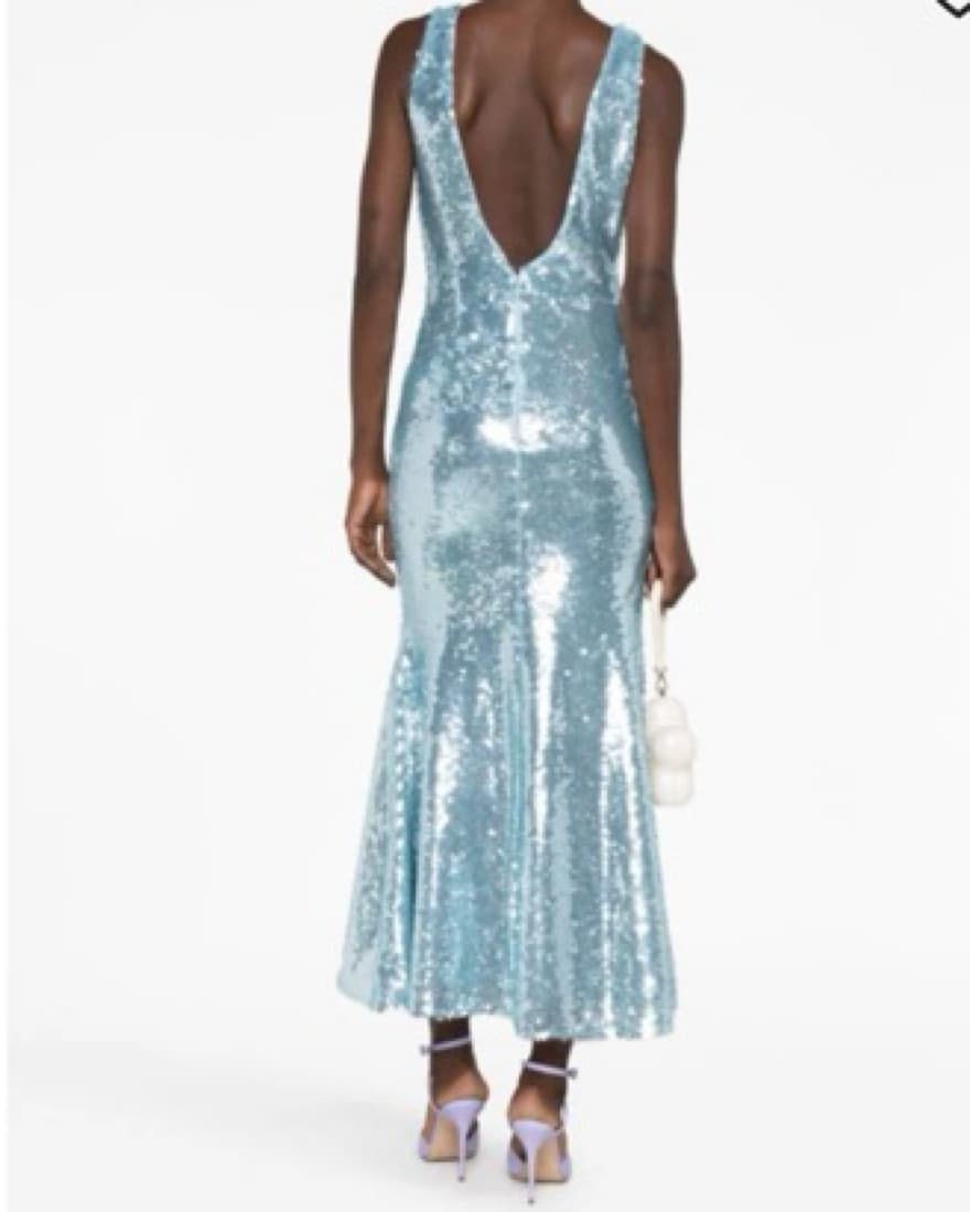 Self Portrait Sequin Blue Midi Dress - Image 3