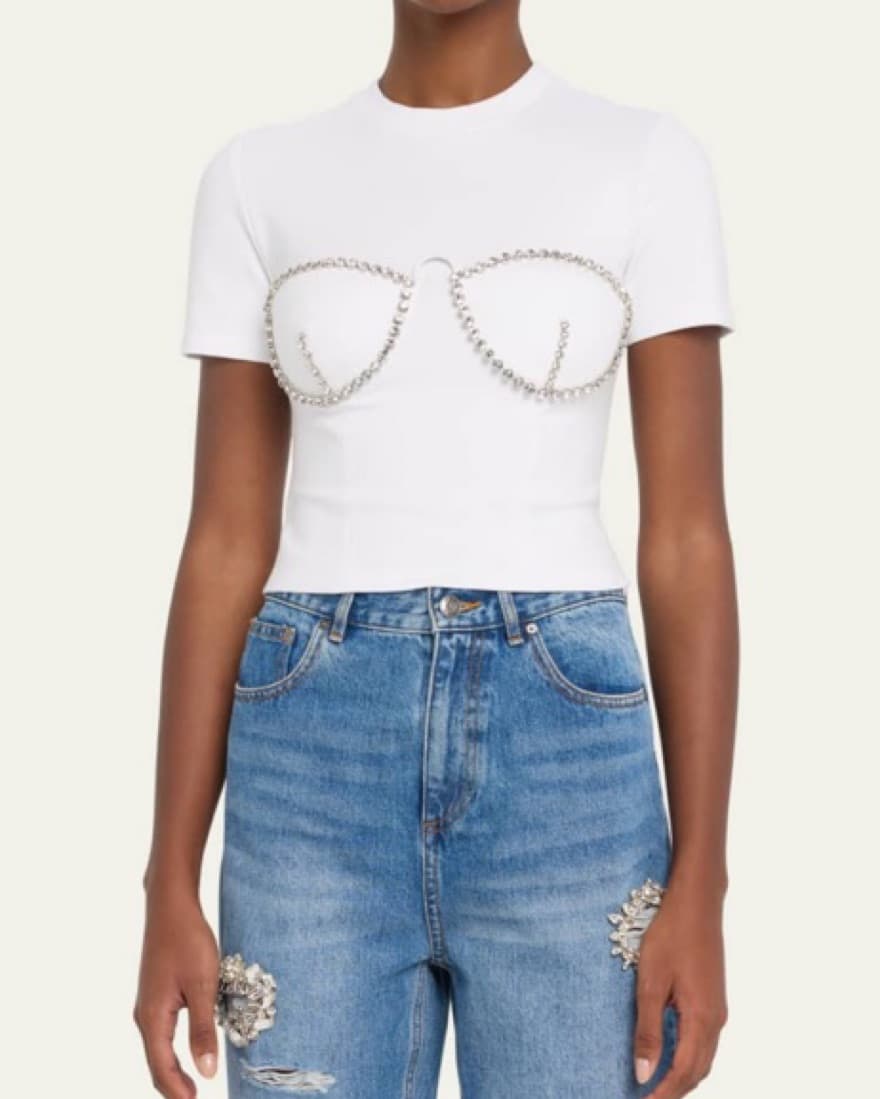 Area Crystal Bustier Cropped Tshirt  - Image 4