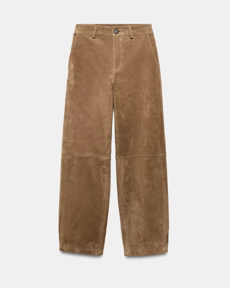 Zara Suede Wide-Leg Trousers - Image 1