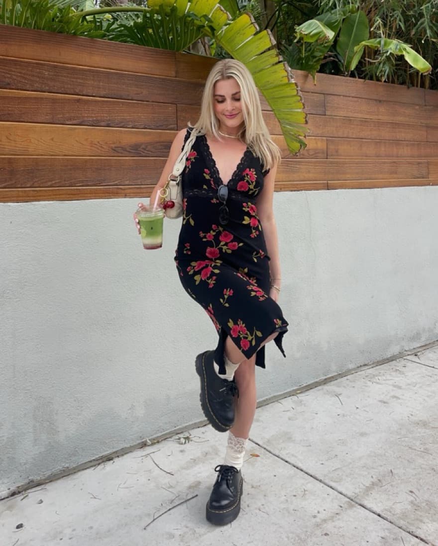 Vintage Floral Lace Midi Dress - Image 3