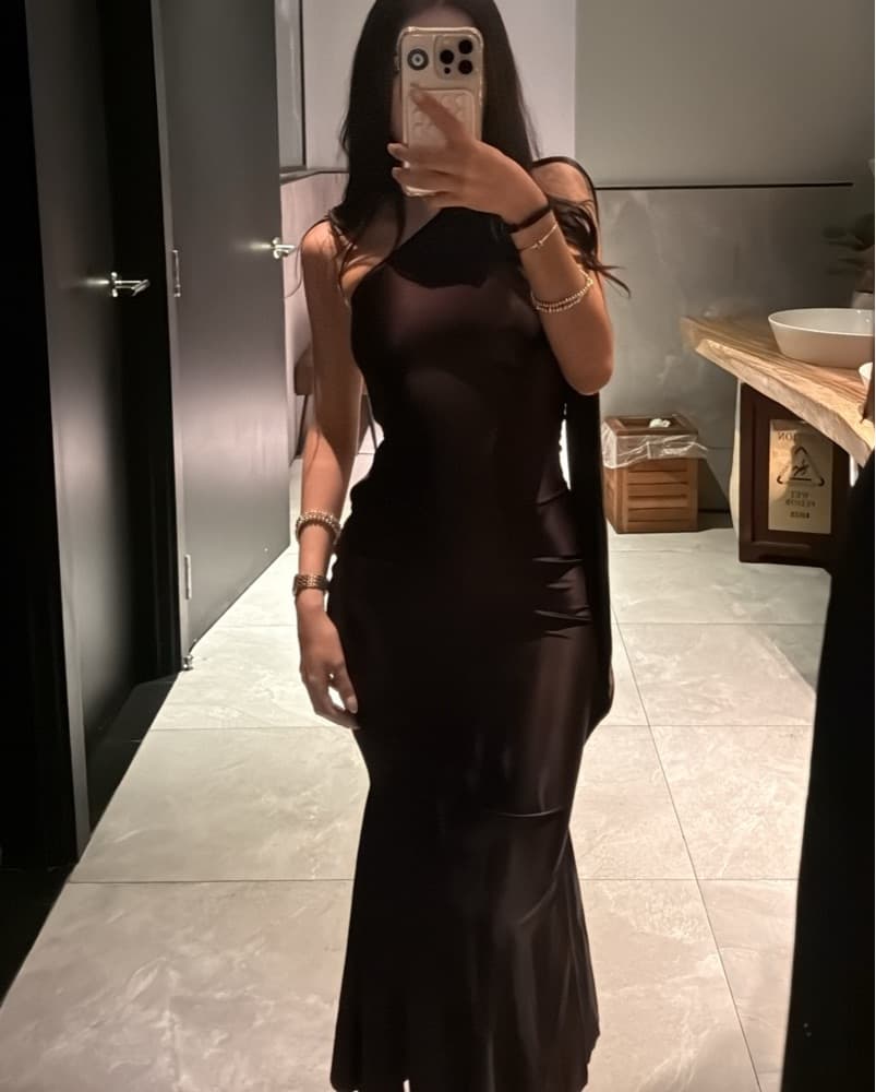 Oh Polly Brown Scarf Midi Dress - Image 1