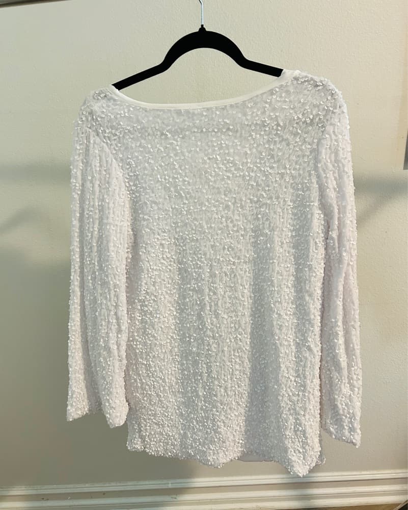White Sequin Party Dress - Image 1