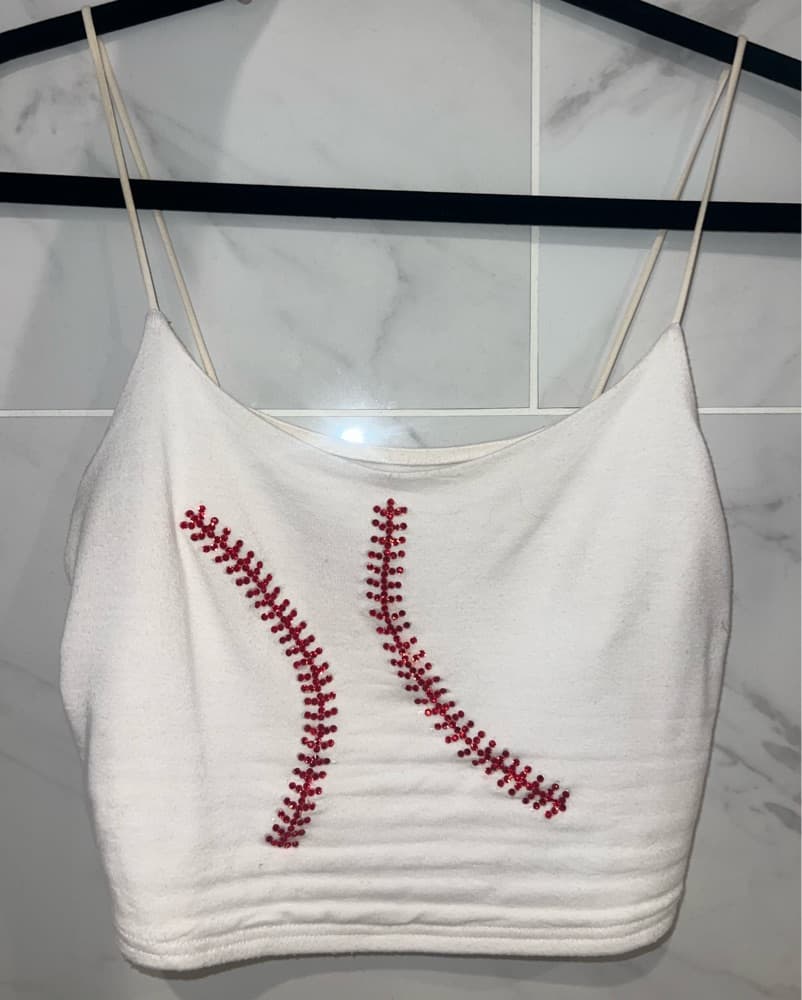Baseball Stitch Rhinestone Tank - Image 3