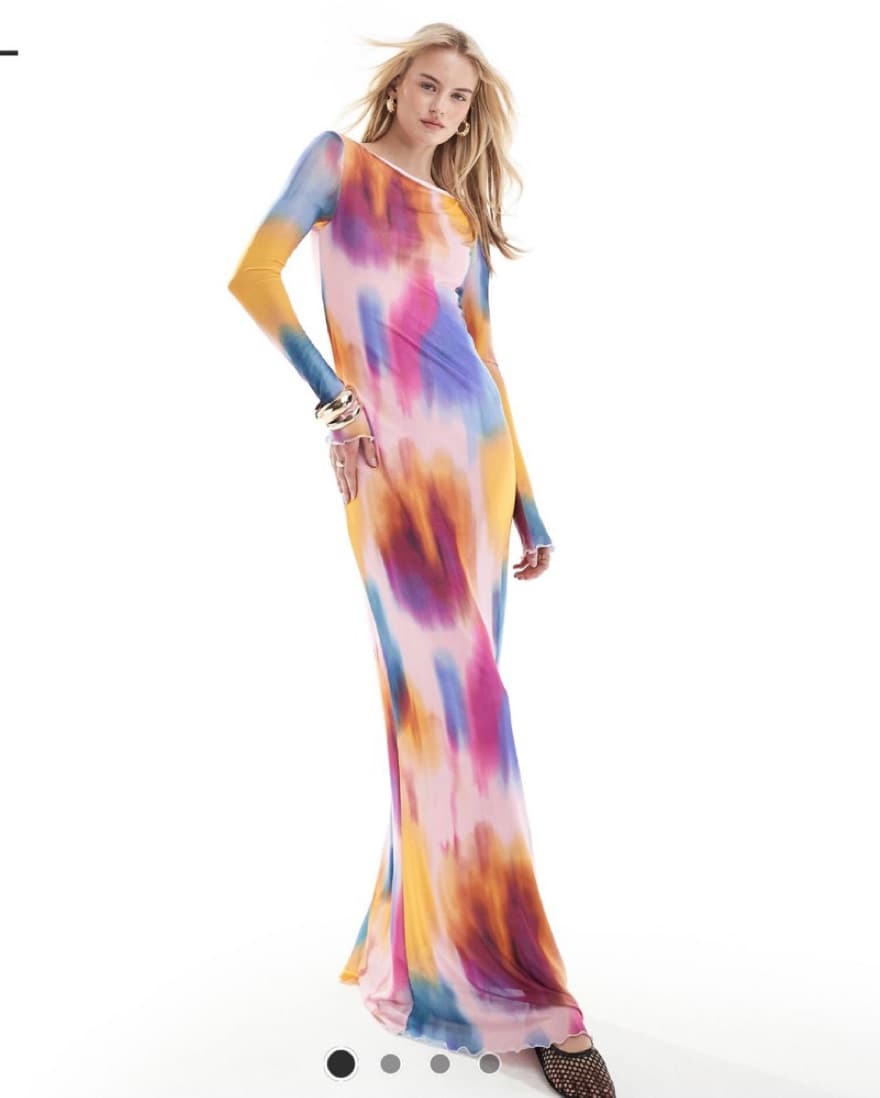 Long Sleeved Mesh Dress - Image 1