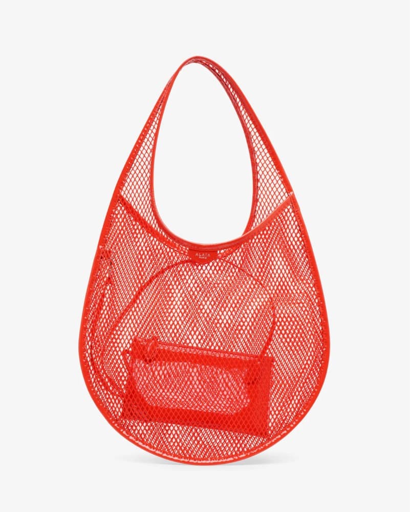 Alaia Medium Red Mesh Hobo Bag - Image 1