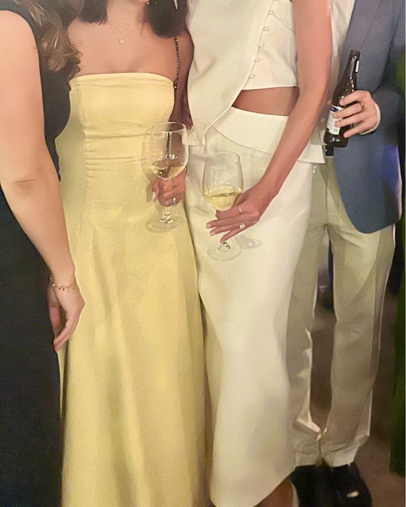 Chic Yellow Strapless Maxi Dress - Image 4