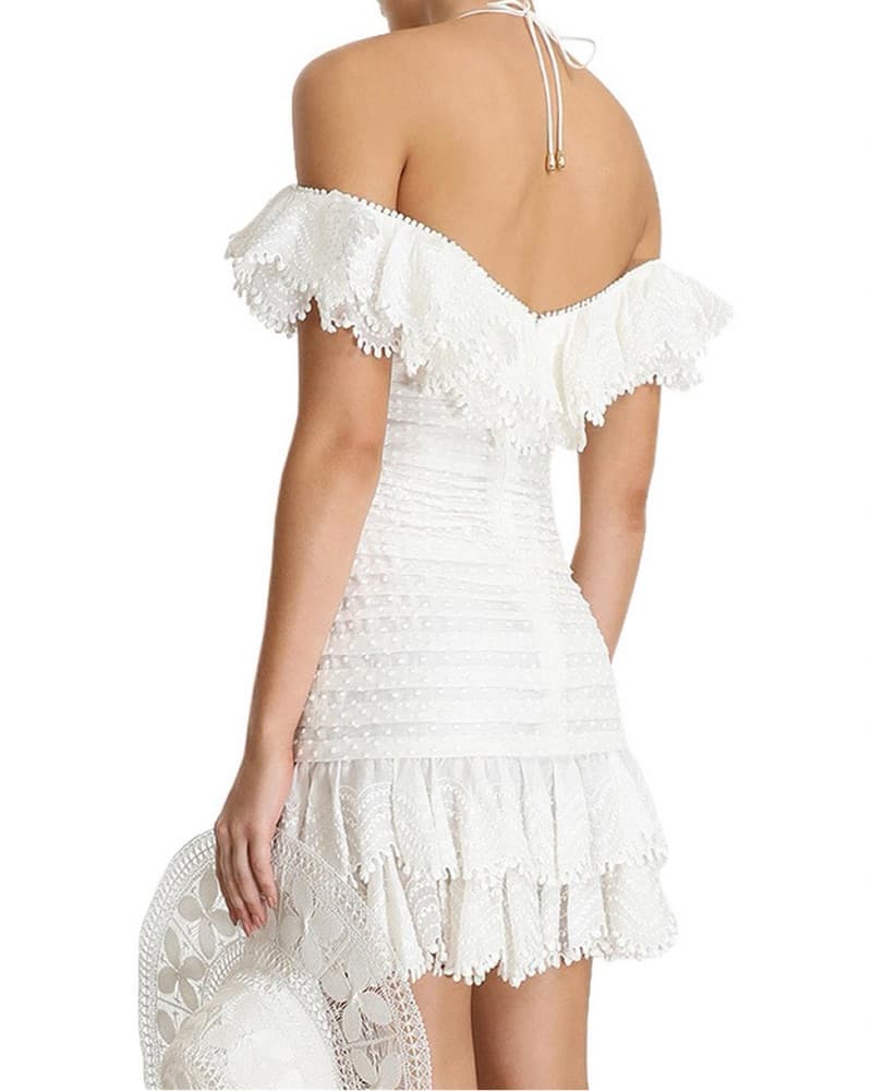 Elegant Off-the-Shoulder Lace Dress  - Image 2