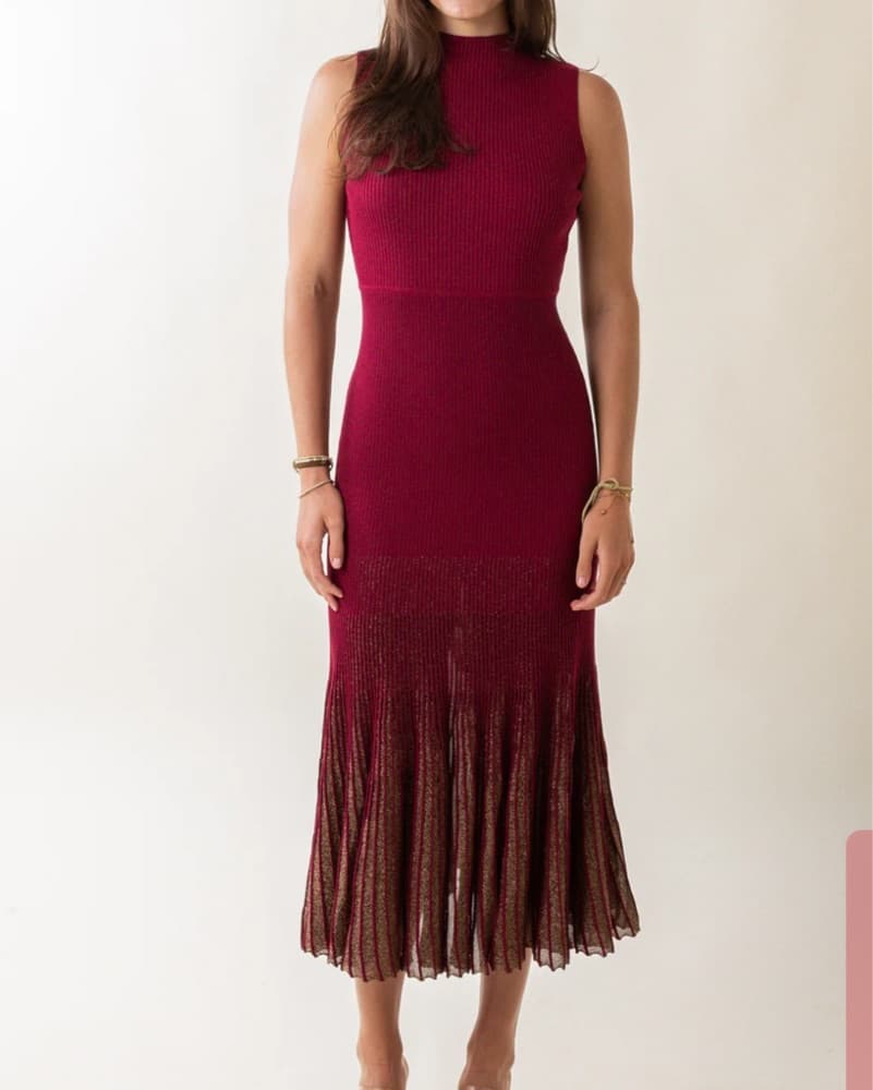 River Moon Red Knit Dress - Image 1