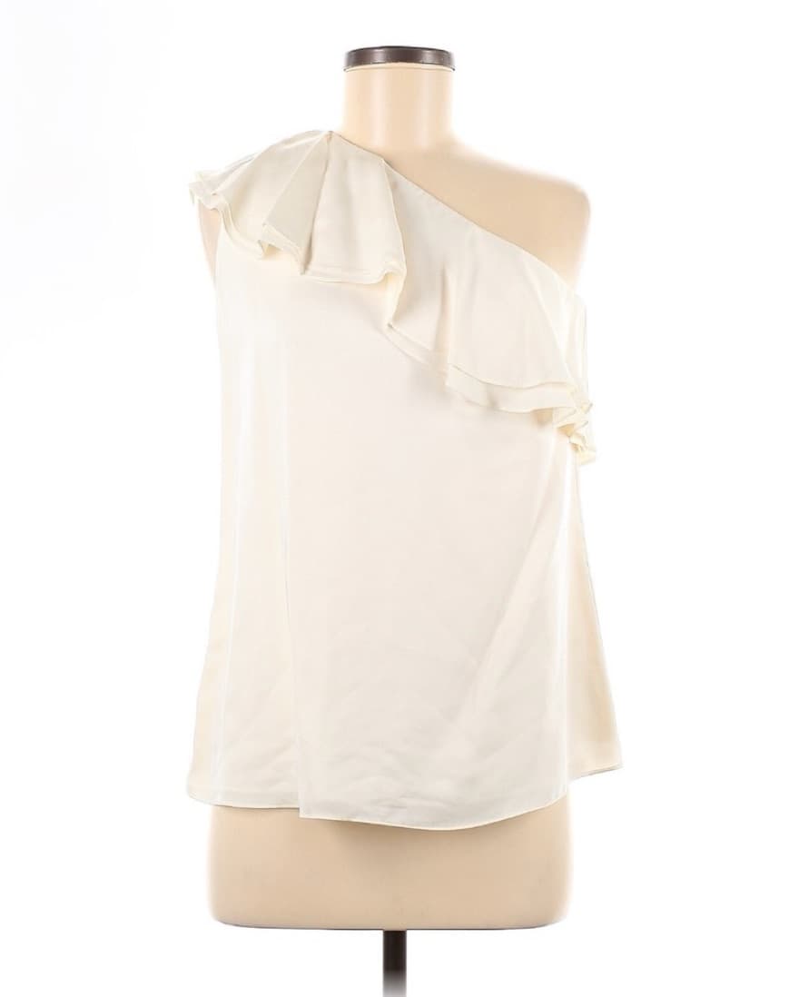 Theory Silk One Shoulder Blouse  - Image 1