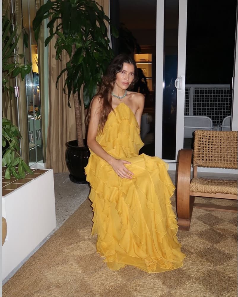 Ronny Kobo Liora Yellow Ruffle Dress - Image 6