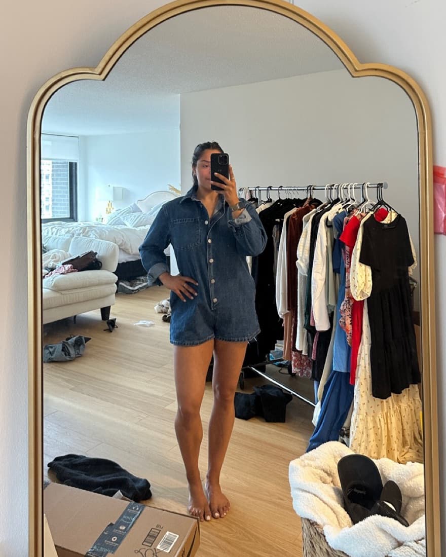 Pake Longsleeve Denim Romper - Image 3