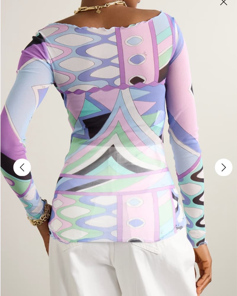PUCCI Ruffle-trimmed printed chiffon top - Image 2