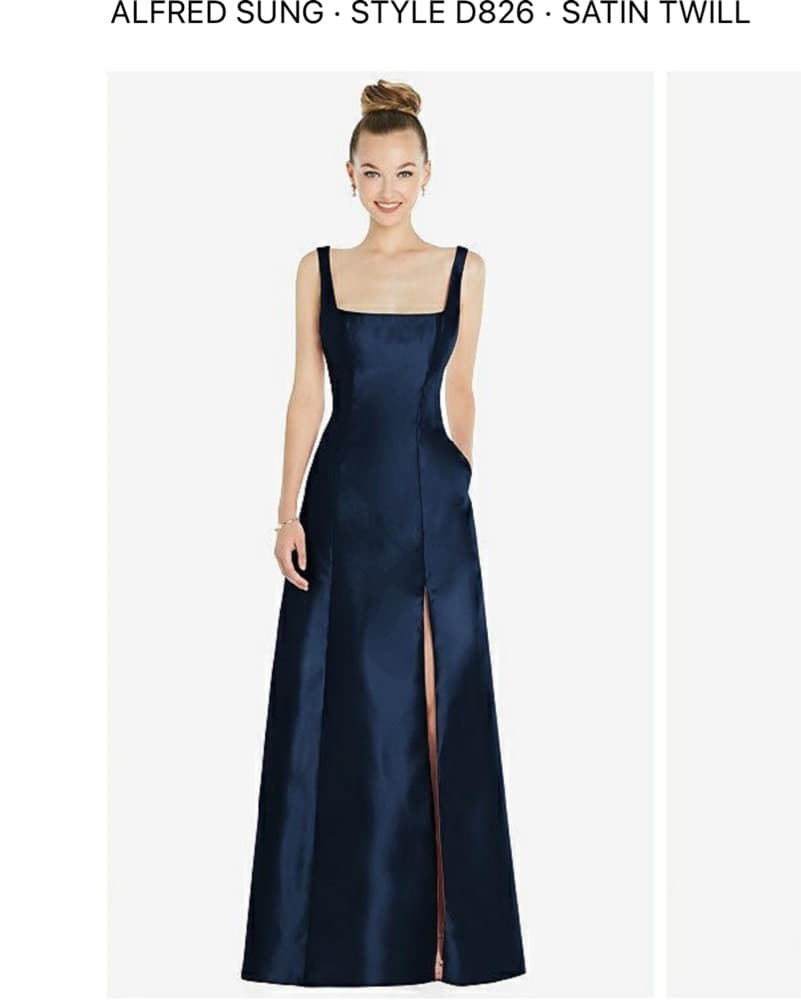Navy Blue Alfred Sung Gown - Image 1