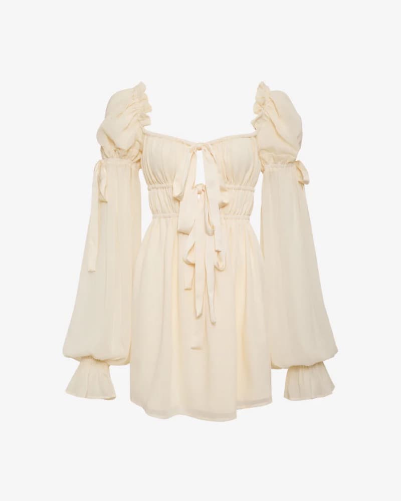 Rumored Cream Mini Dress - Image 3