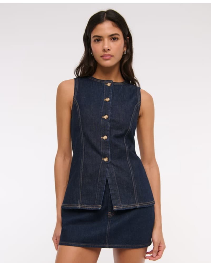 Abercrombie Denim Vest Top - Image 2