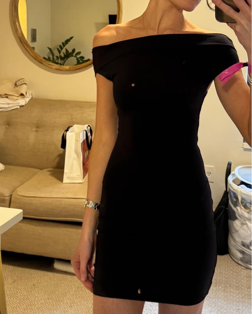Aritzia Black Countour Mini Dress  - Image 3