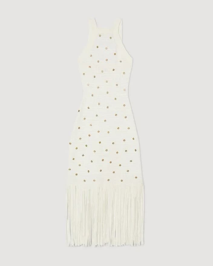 SANDRO Fringed Midi Dress - Image 3