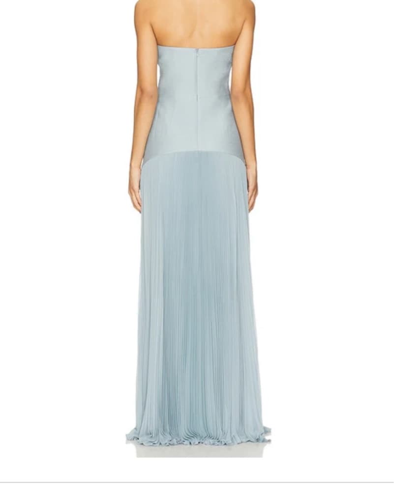 Blue Ethereal Pleated Maxi Gown - Image 1