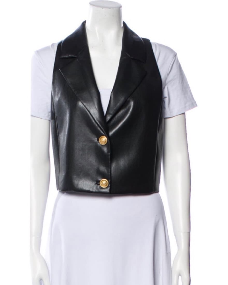 Alice and Olivia Leather Vest Top - Image 2