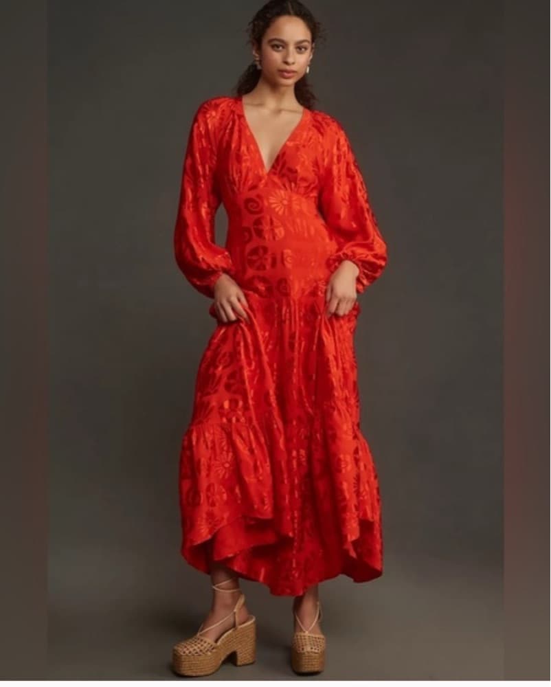 Tierd Silk Shell Red Dress  - Image 1