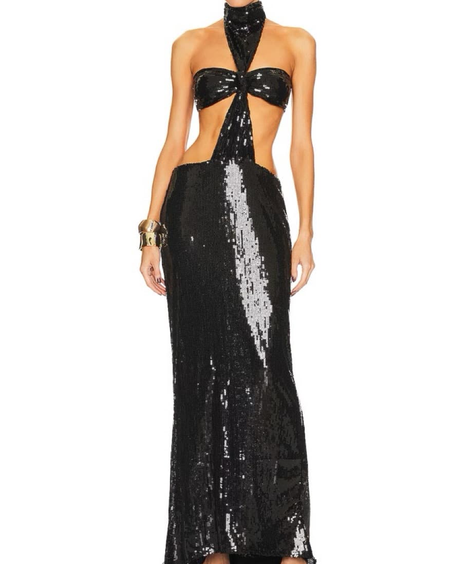 Bronx & Banco Cross Noir Sequin Gown - Image 4