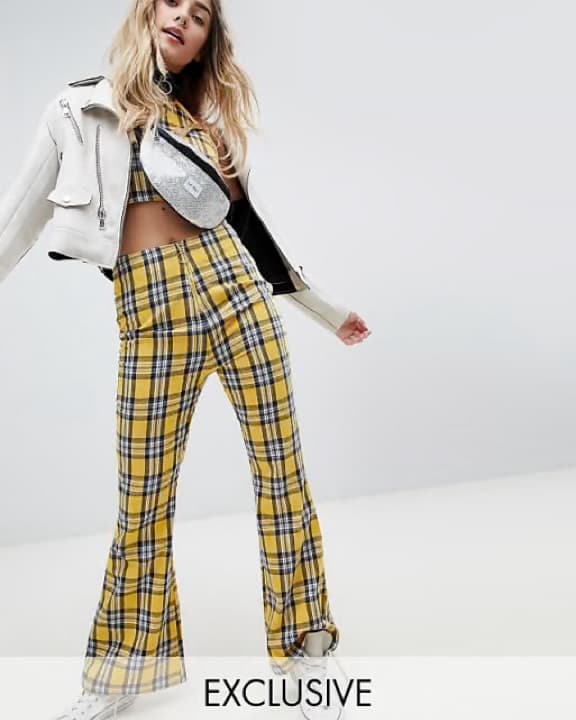 Clueless Plaid Yellow Pants & Top - Image 2