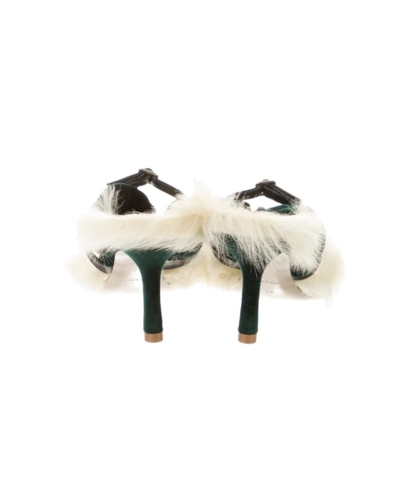 Burberry Velvet Espadrilles with Fur Trim - Image 2