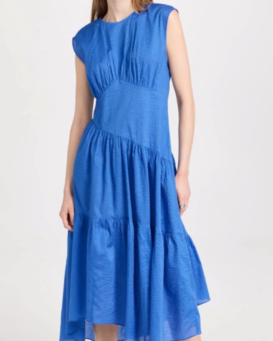 Frame Blue Textured Midi Dress - XS - Image 3