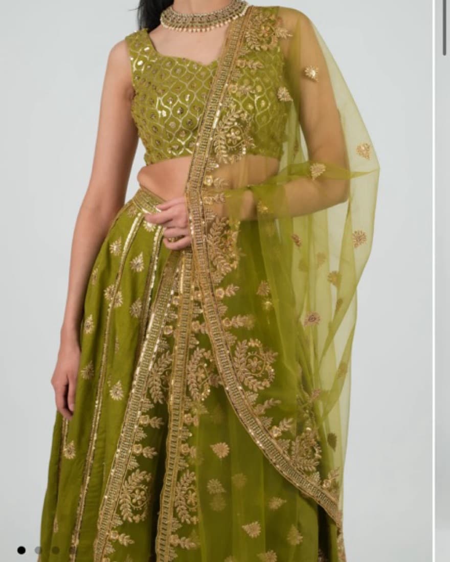 Olive Lehenga Indian Wedding - Image 2
