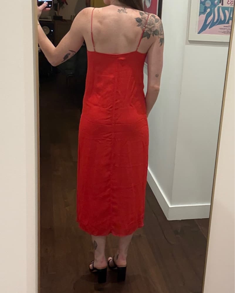 Alexander Wang Red Slip Midi Dress - Image 5
