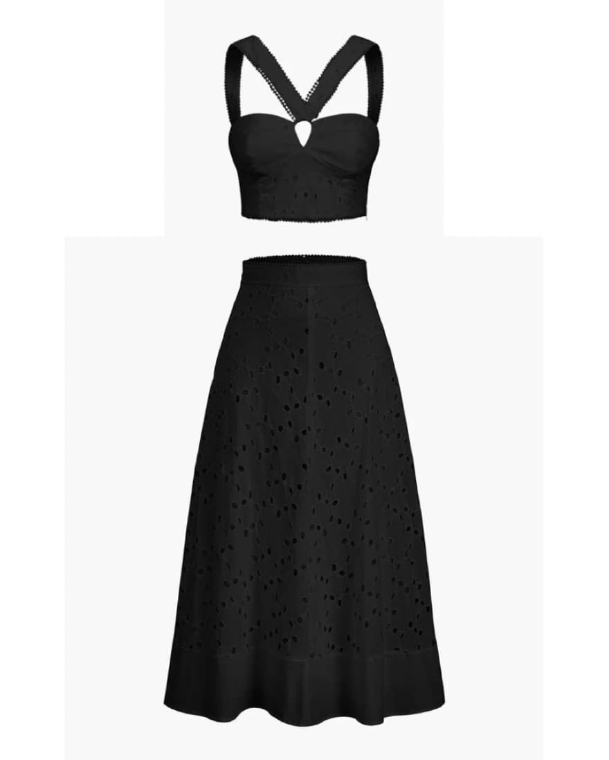 Black Shirt And Skirt Set - Image 1