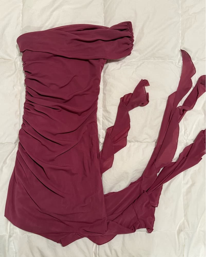 Hello Molly One Shoulder Pink Midi Dress - Image 4