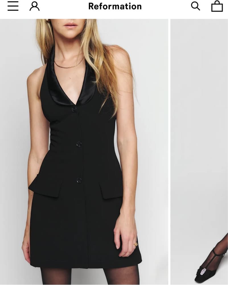Black Mini Reformation Dress - Image 1