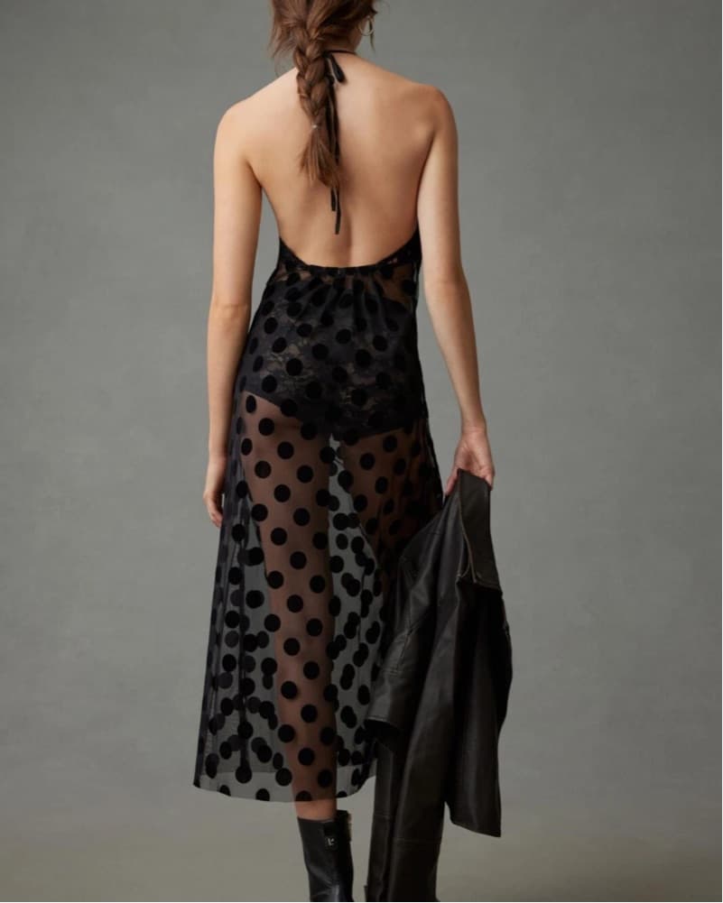 Anthropologie Sheer Polka Dot Dress - Image 2