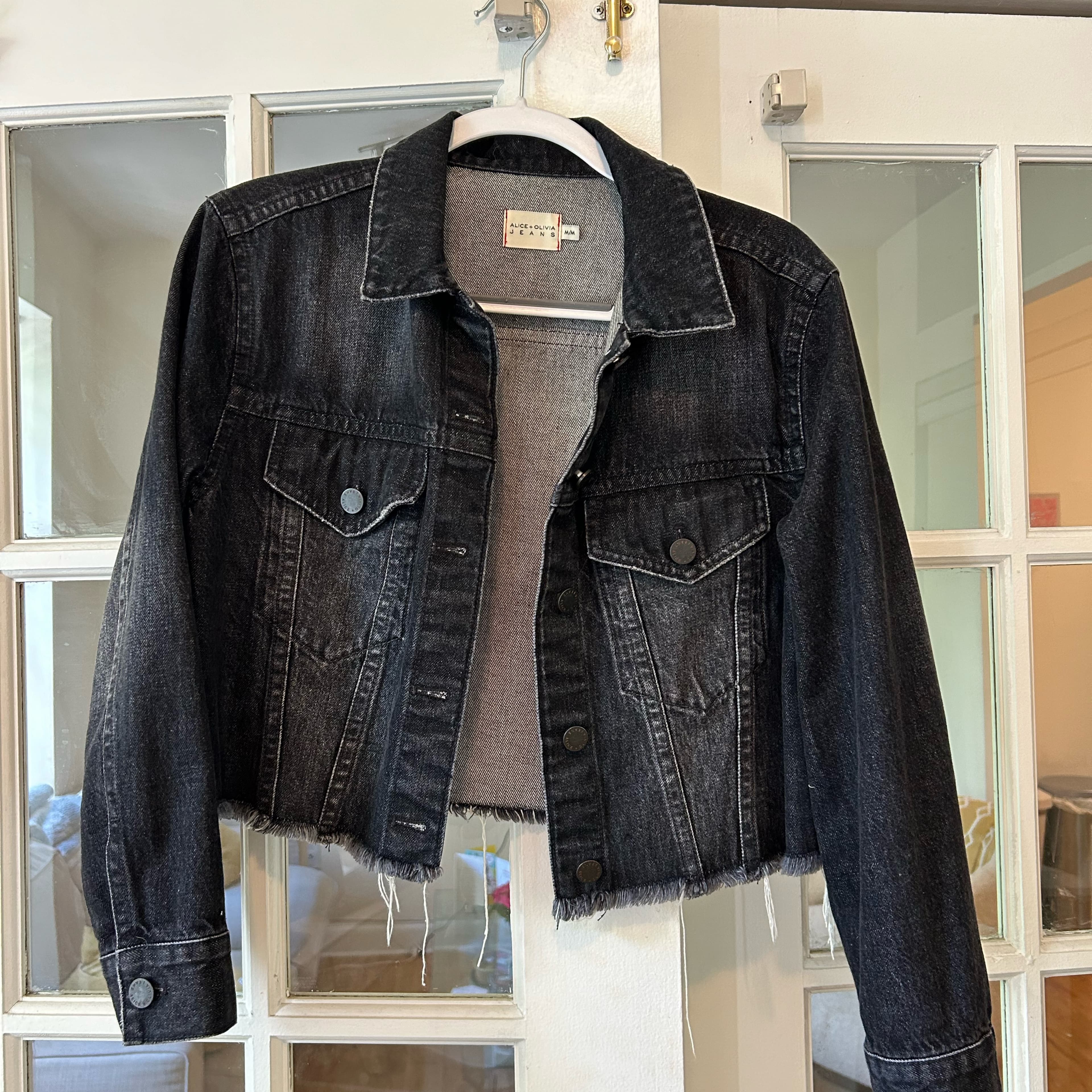 Alice and Olivia Black Denim Jacket - Image 1