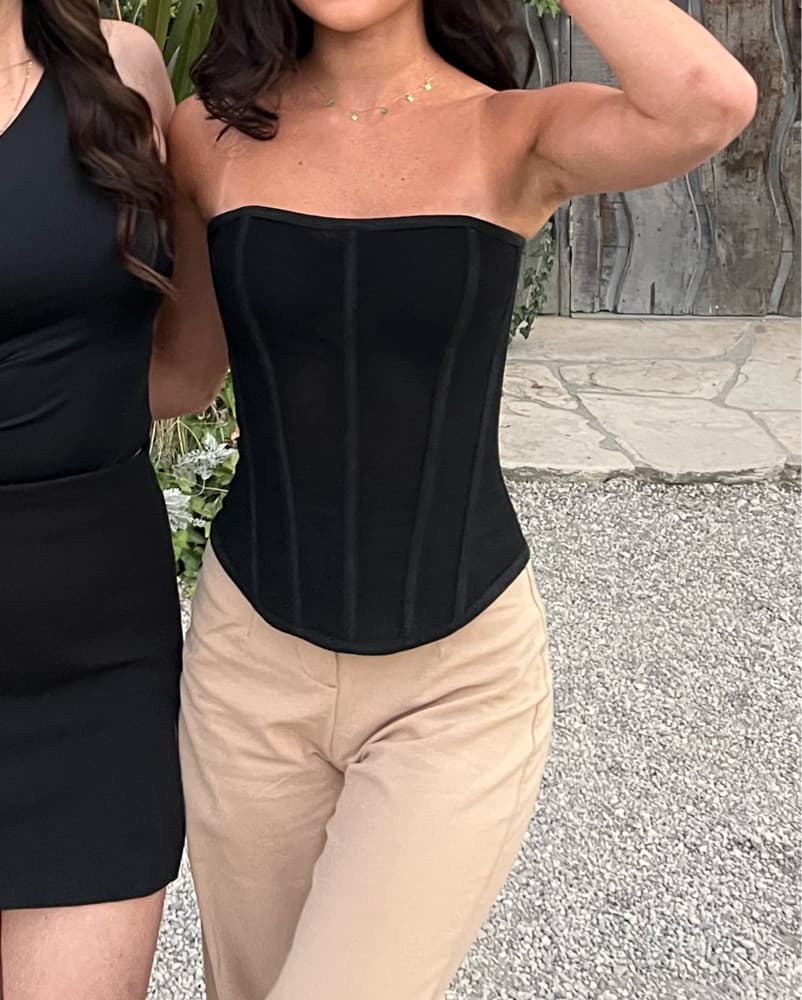 The Concept Black Mesh Corset Top - Image 2