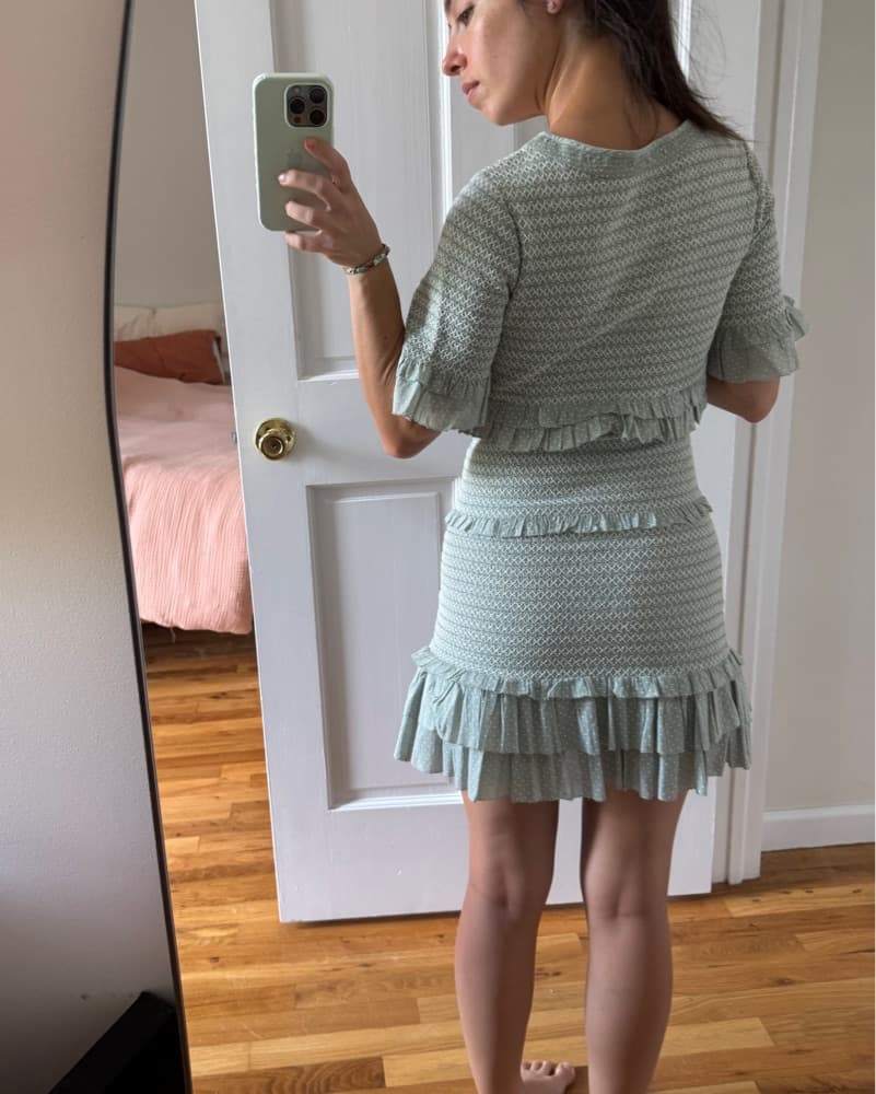 LoveShackFancy Sage Mini Dress Polka Dot - Image 4