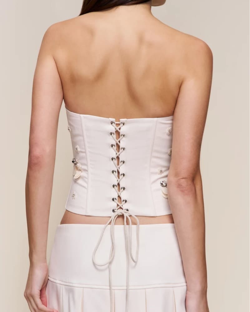 Embellished Satin Corset - Image 3