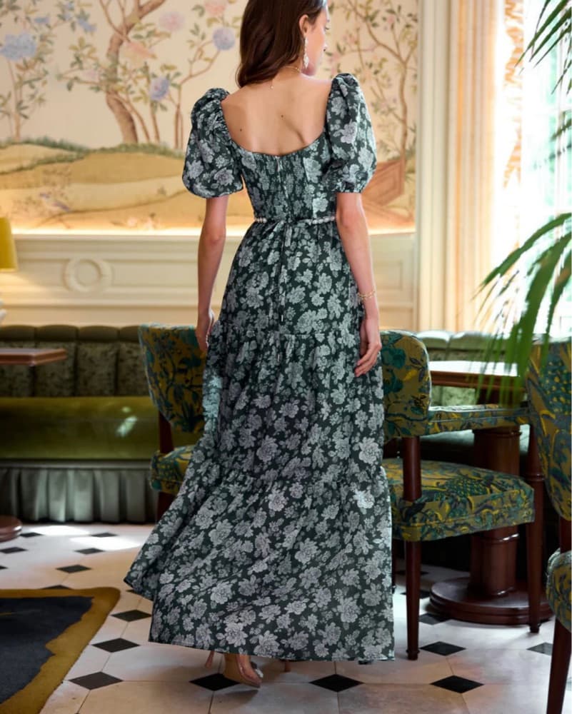 V. Chapman Emma Dress In Emerald Peony - Image 5