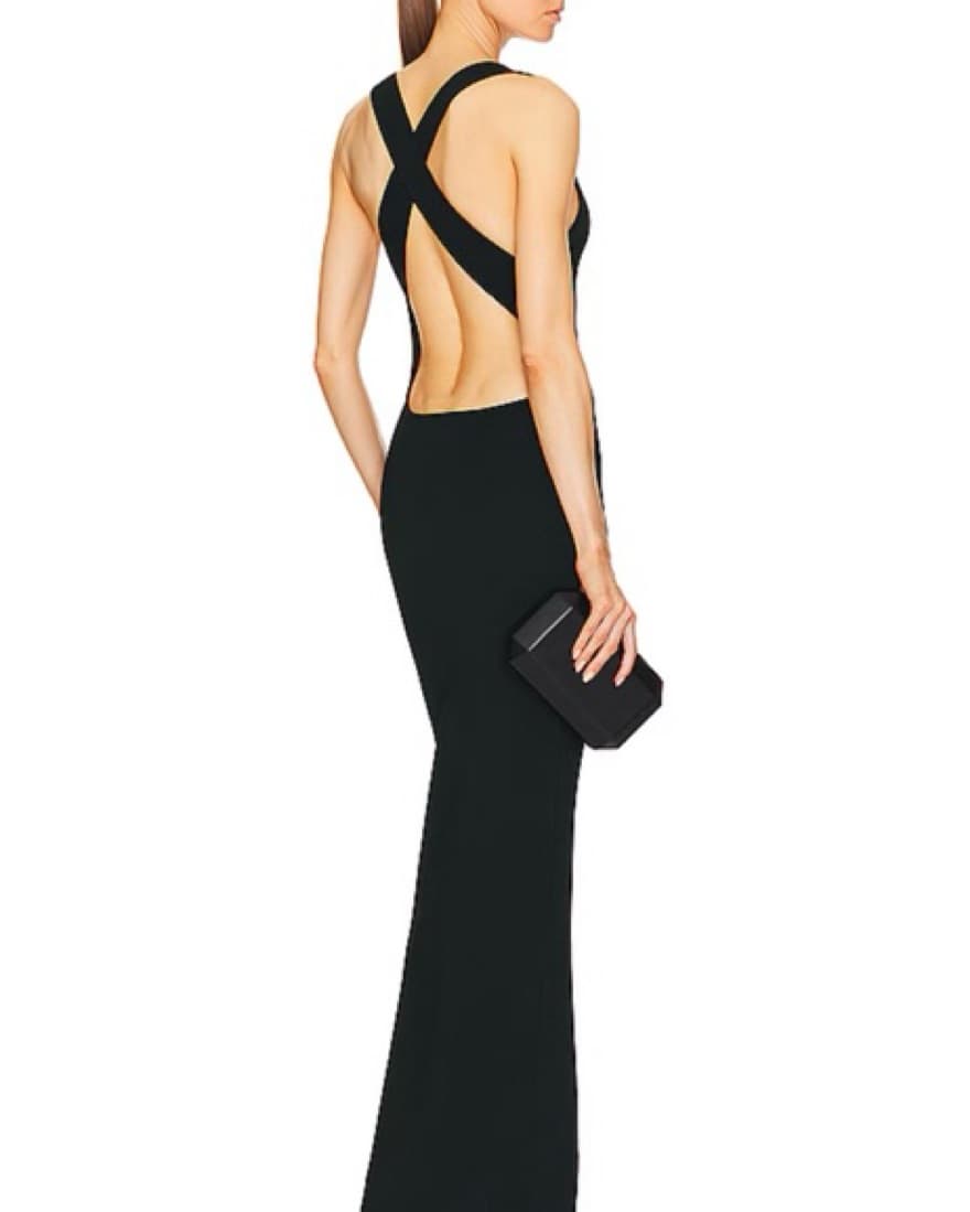 Helsa Ianli Knit Dress in Black - Image 1