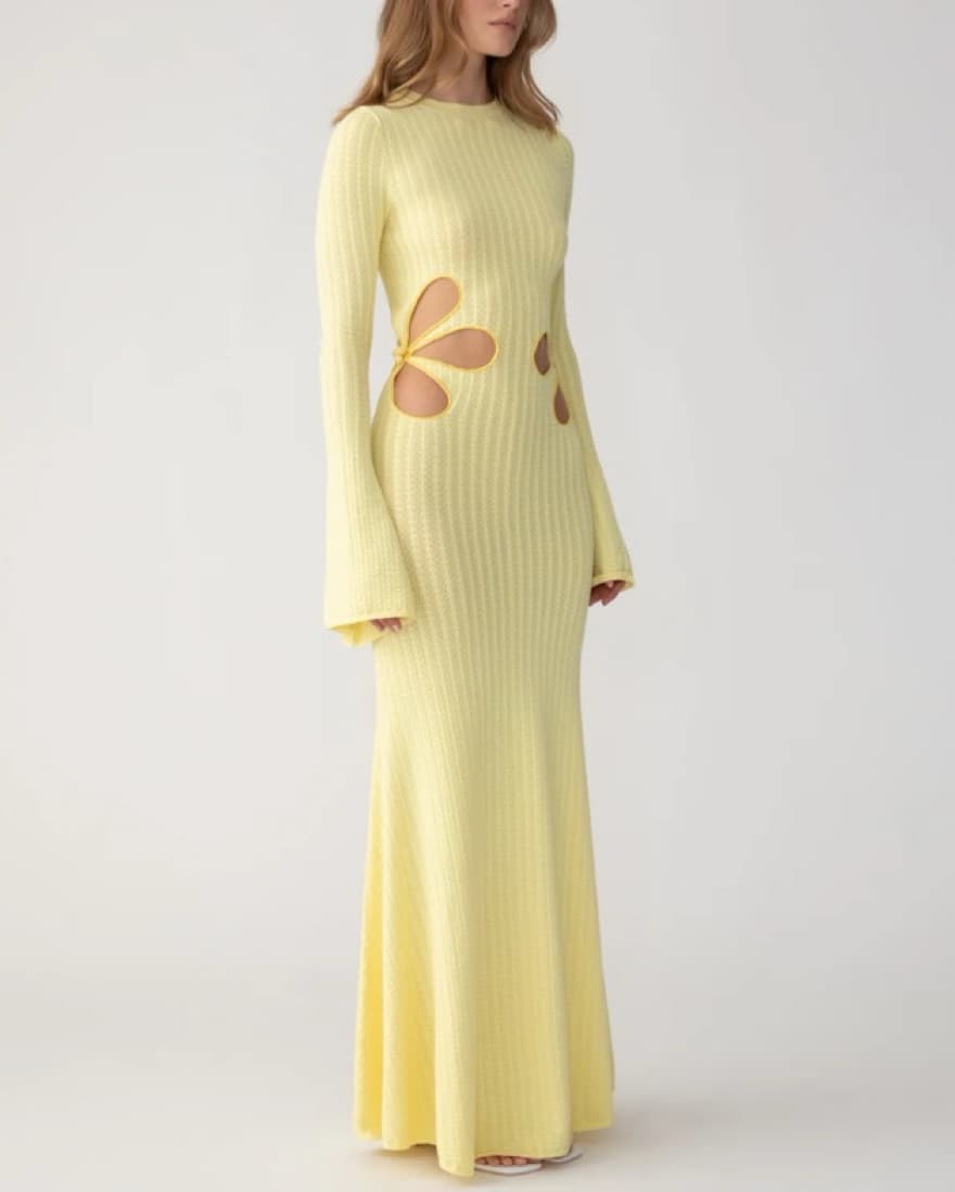Sau Lee Destiny Yellow Knit Dress - Image 4