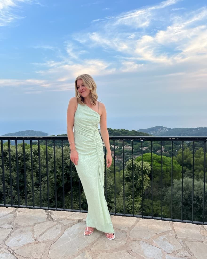 Vintage Green & Silver dress  - Image 2