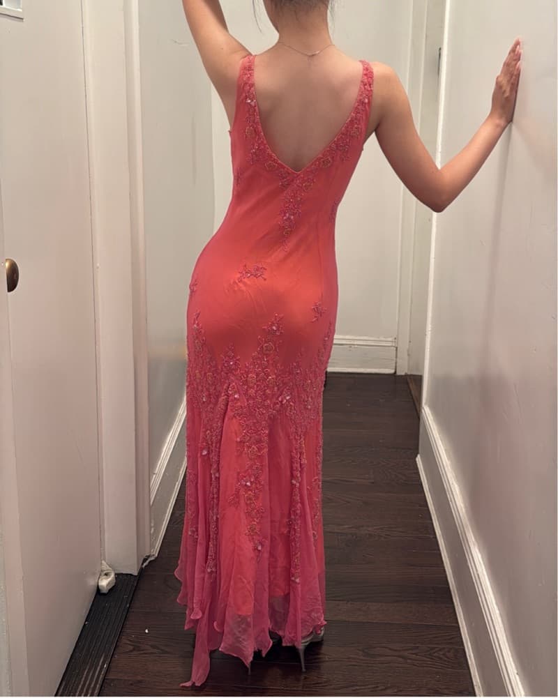 Rare Vintage Scala Coral Pink Dress - Image 2