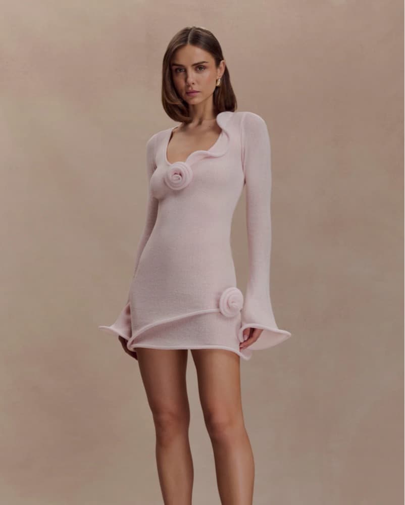 Meshki Samira Knit Long Sleeve Mini Dres - Image 1